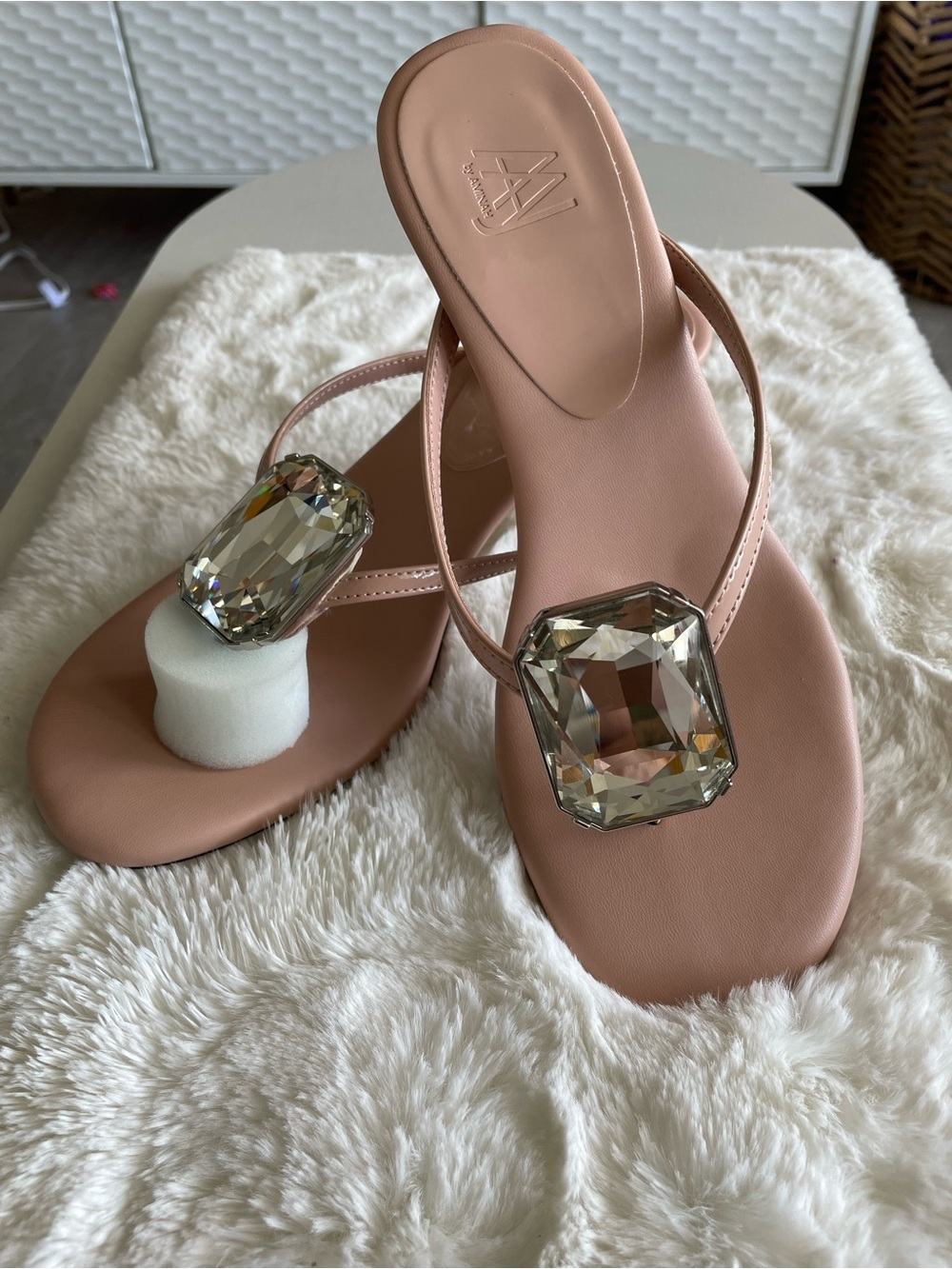 Aminah Abdul Jeweled Thong Sandals